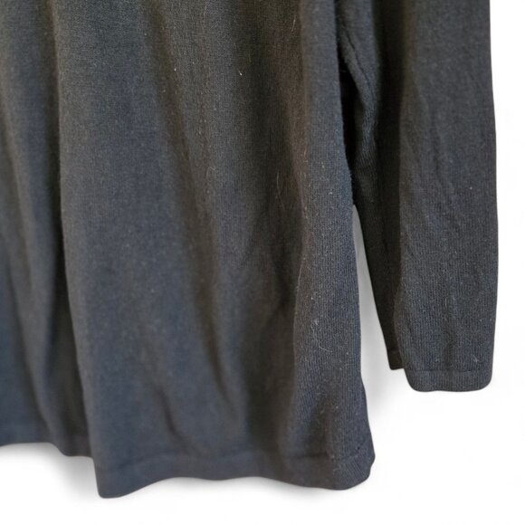 J. Jill Womens Black V-Neck Long Sleeve Sweater Tunic Large Cotton Blend - Picture 7 of 8